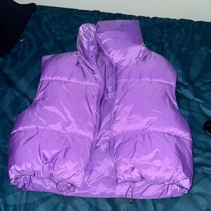 SHEIN Purple Quilted Puffer Vest